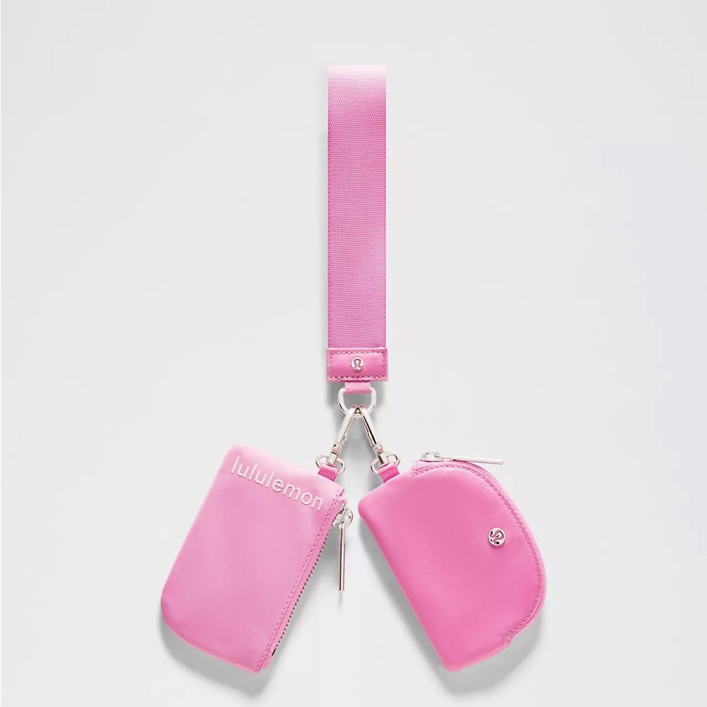 Lululemon Dual Pouch Wristlet- Sweet Sorbet/Pink Pearl/Silver